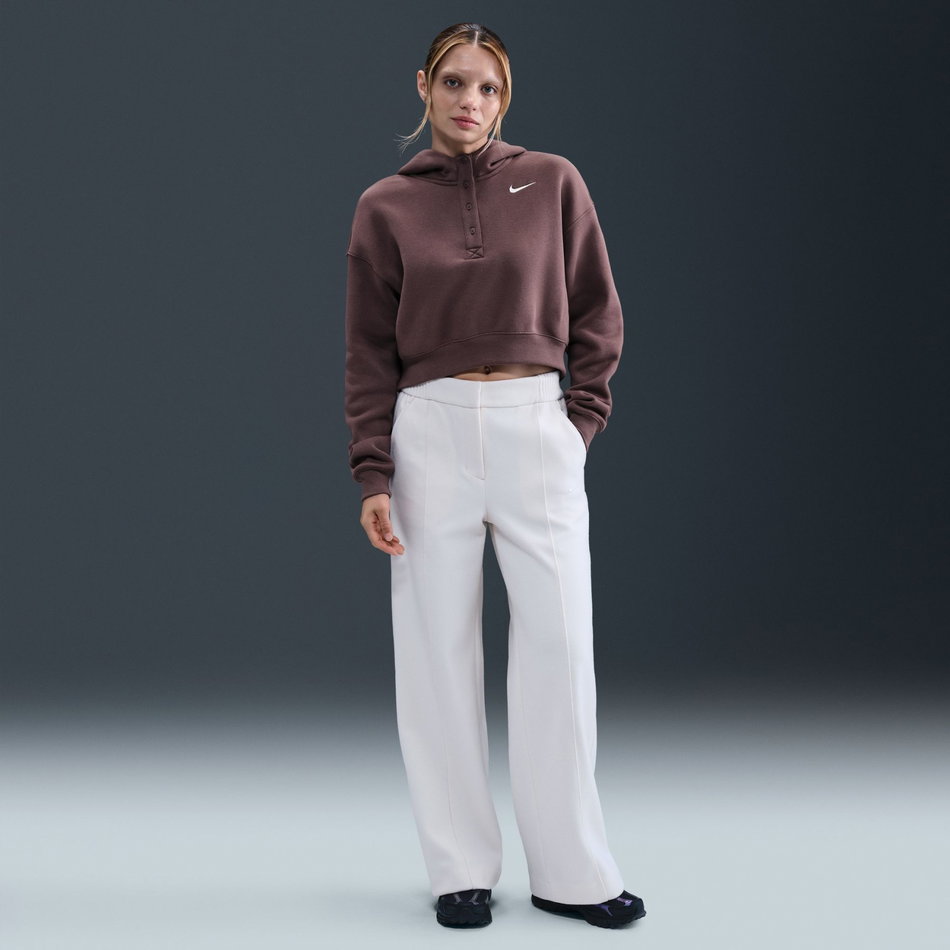 Phoenix Fleece Os Crop Henley Hoodie Kadın Sweatshirt