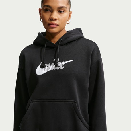 NIKE - Phoenix Fleece Os Logo Hoodie Kadın Siyah Sweatshirt