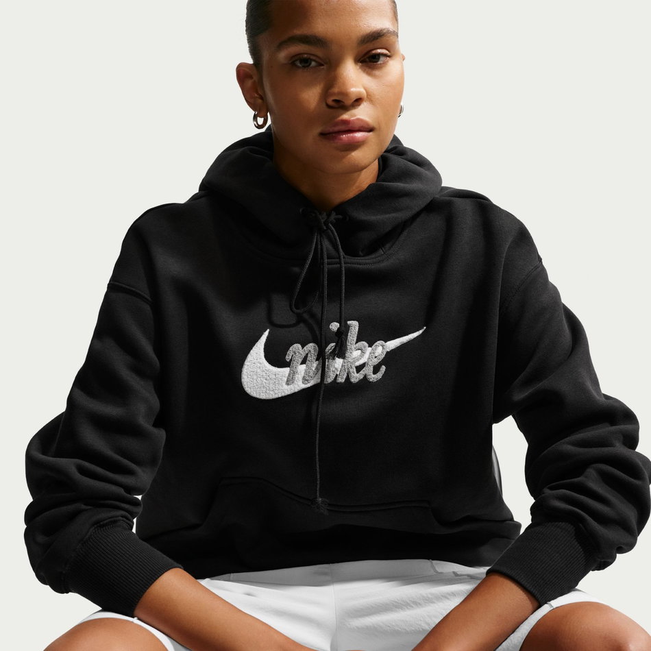 Phoenix Fleece Os Logo Hoodie Kadın Siyah Sweatshirt