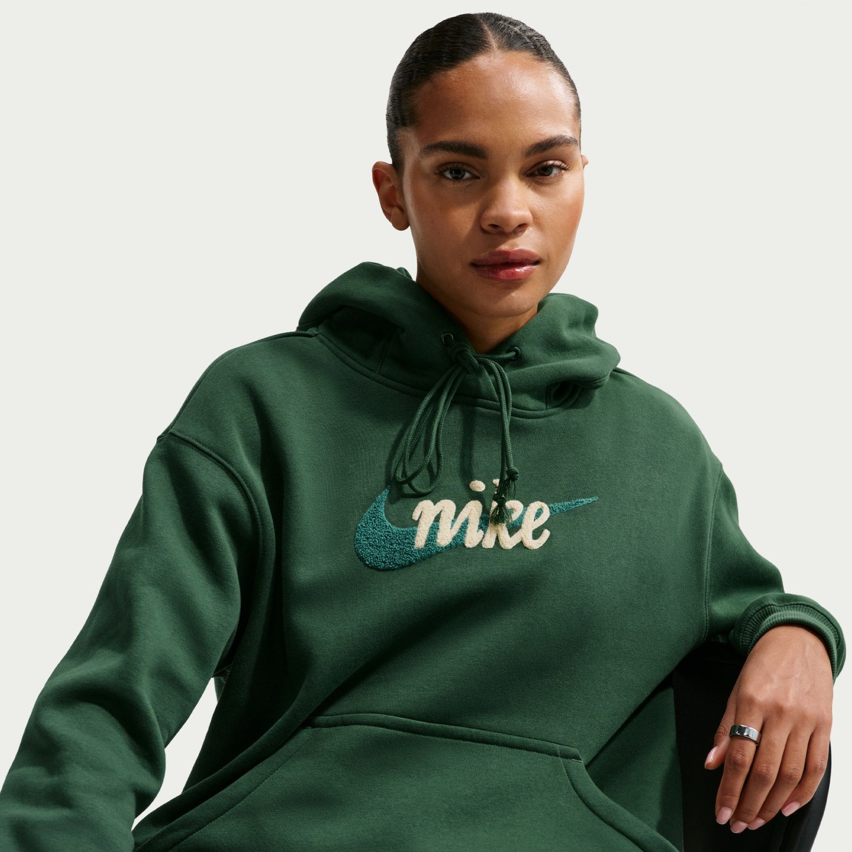 Nike Phoenix Fleece Os Logo Hoodie Kadın Yeşil Sweatshirt IM9643-323