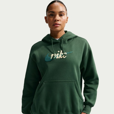 NIKE - Phoenix Fleece Os Logo Hoodie Kadın Yeşil Sweatshirt (1)