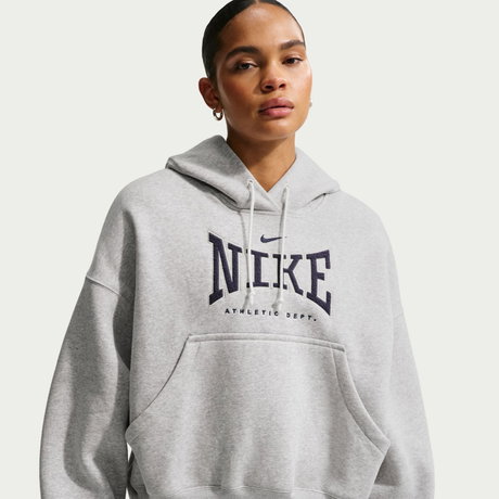 NIKE - Phoenix Fleece Os Po Hoodie Kadın Gri Sweatshirt