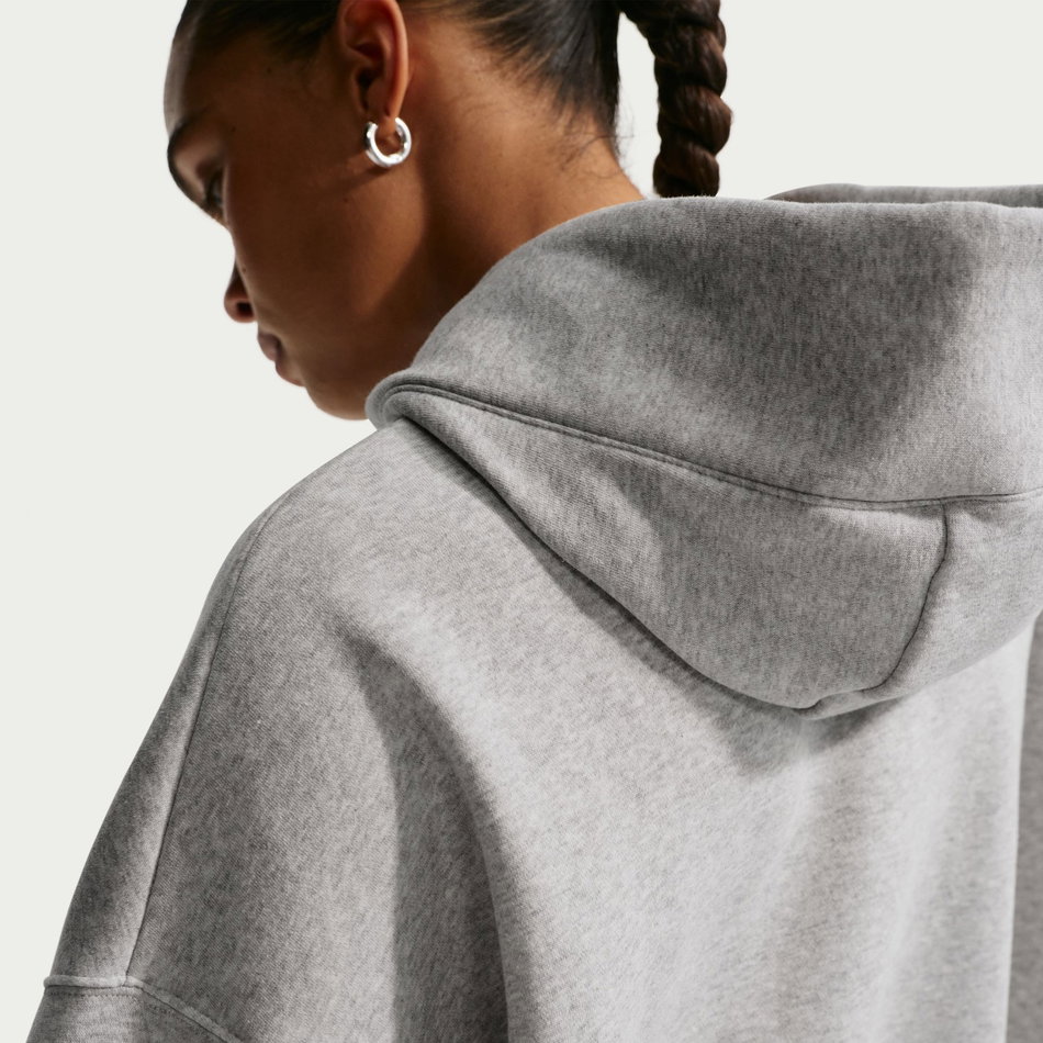Phoenix Fleece Os Po Hoodie Kadın Gri Sweatshirt