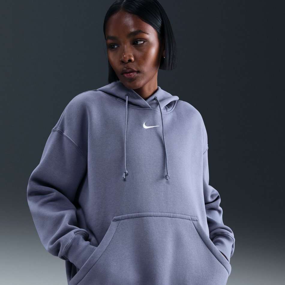 Phoenix Fleece Os Po Hoodie Kadın Mavi Sweatshirt
