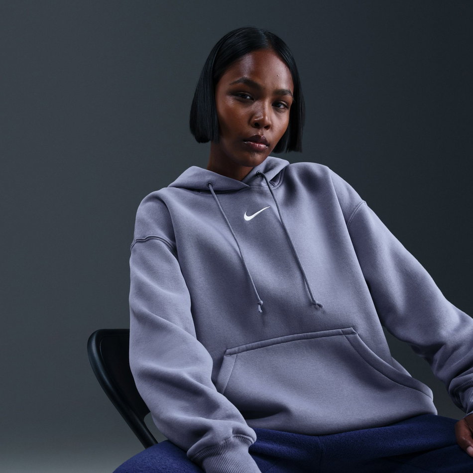 Phoenix Fleece Os Po Hoodie Kadın Mavi Sweatshirt