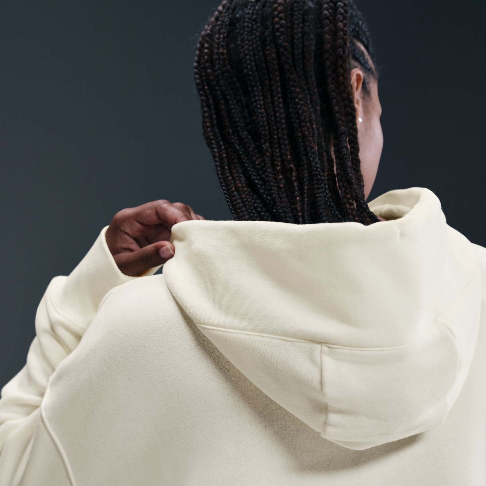 Nike Phoenix Fleece Oversized Po Hoodie Kadın Bej Sweatshirt