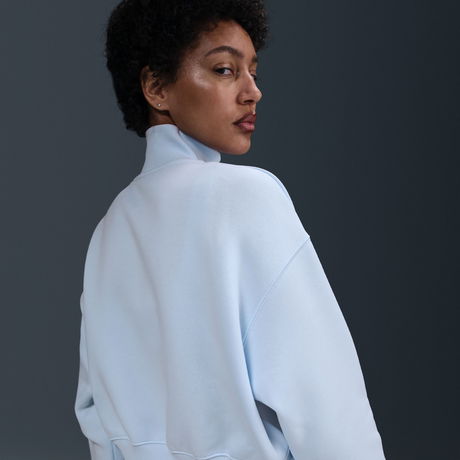 NIKE - Phoenix Fleece QZ Crop Kadın Mavi Sweatshirt (1)