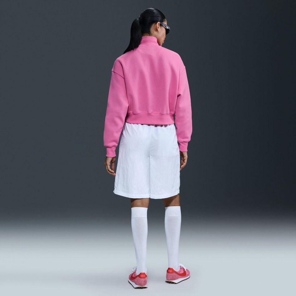 Phoenix Fleece QZ Crop Kadın Pembe Sweatshirt
