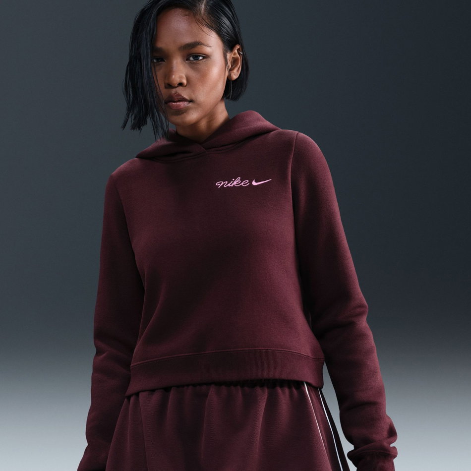 Phoenix Fleece Shrunken Hoodie Kadın Bordo Sweatshirt