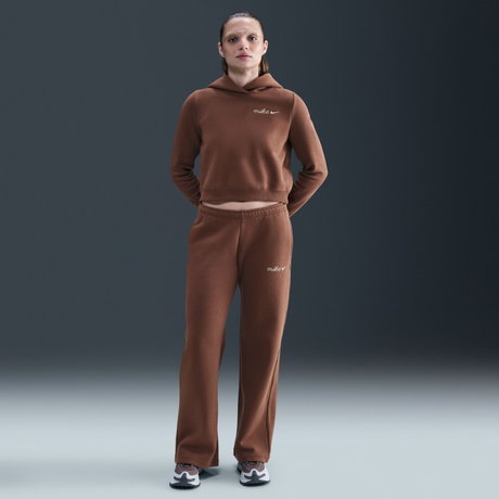 NIKE - Phoenix Fleece Shrunken Hoodie Kadın Kahverengi Sweatshirt (1)