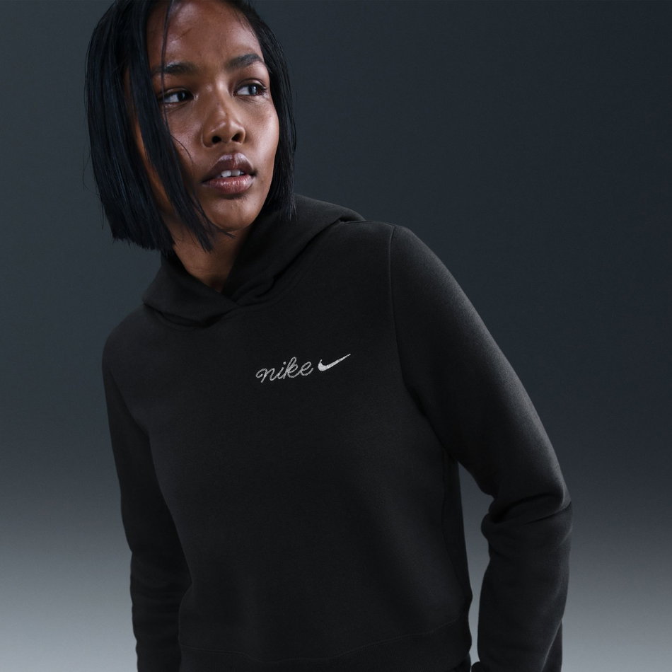Phoenix Fleece Shrunken Hoodie Kadın Siyah Sweatshirt