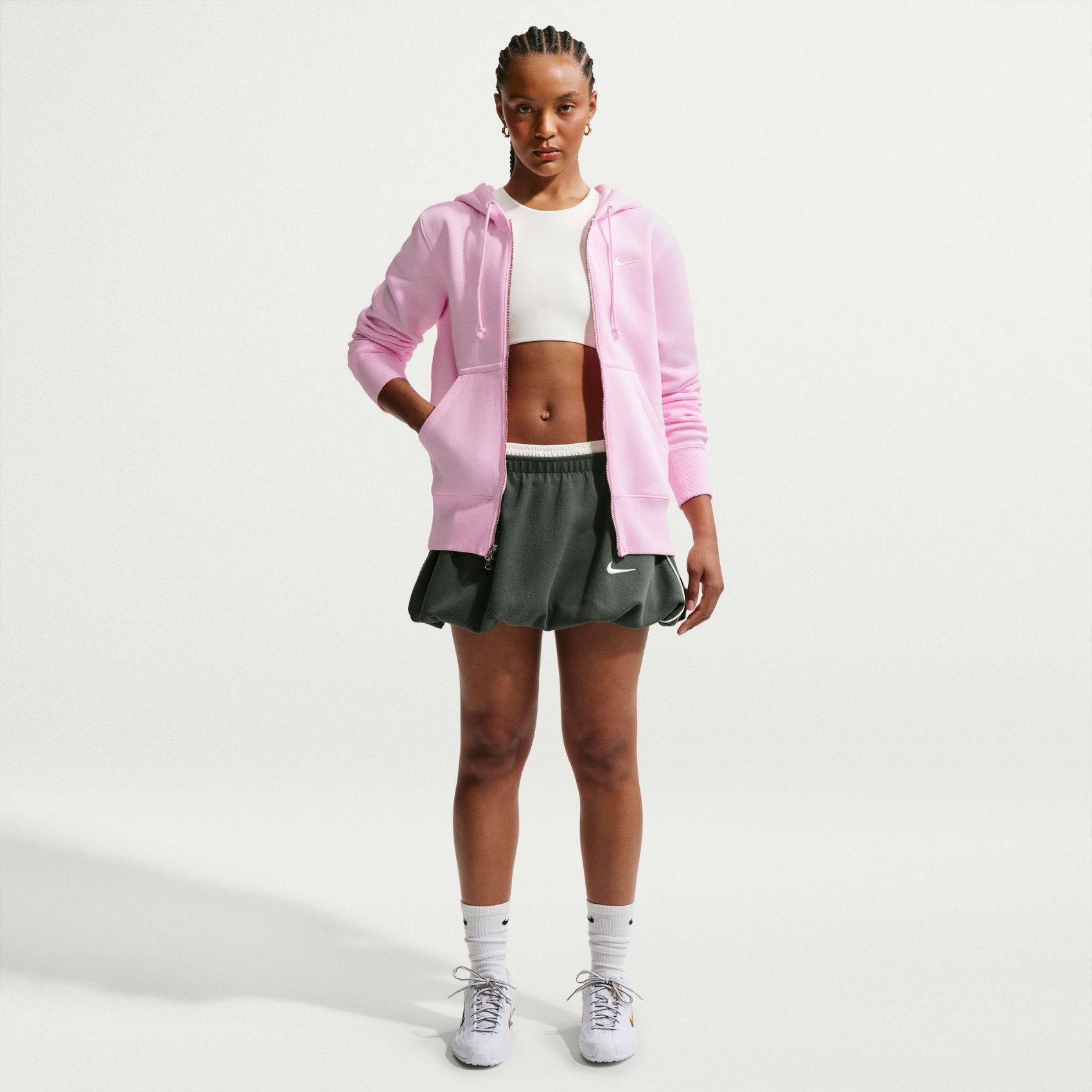 Nike Phoenix Fleece Std Fz Hoodie Kadın Pembe Sweatshirt HJ0995-663