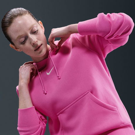 NIKE - Phoenix Fleece STD PO Hoodie Kadın Pembe Sweatshirt (1)