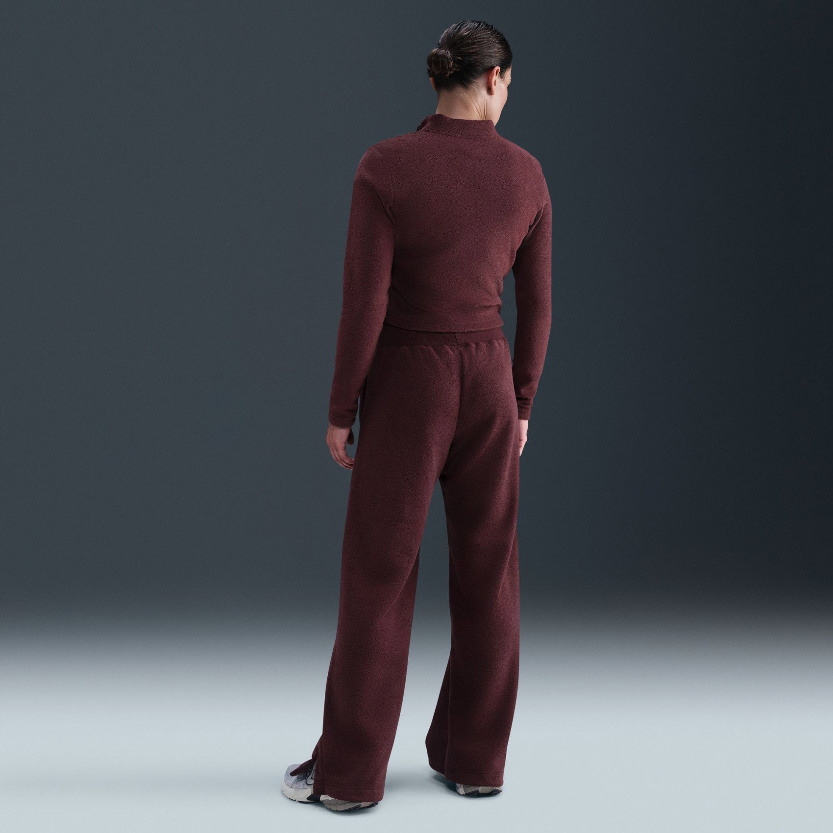 マロン Nike Phoenix Plush HR Pant Wide Kadın Bordo Eşofman Altı FN3622-652