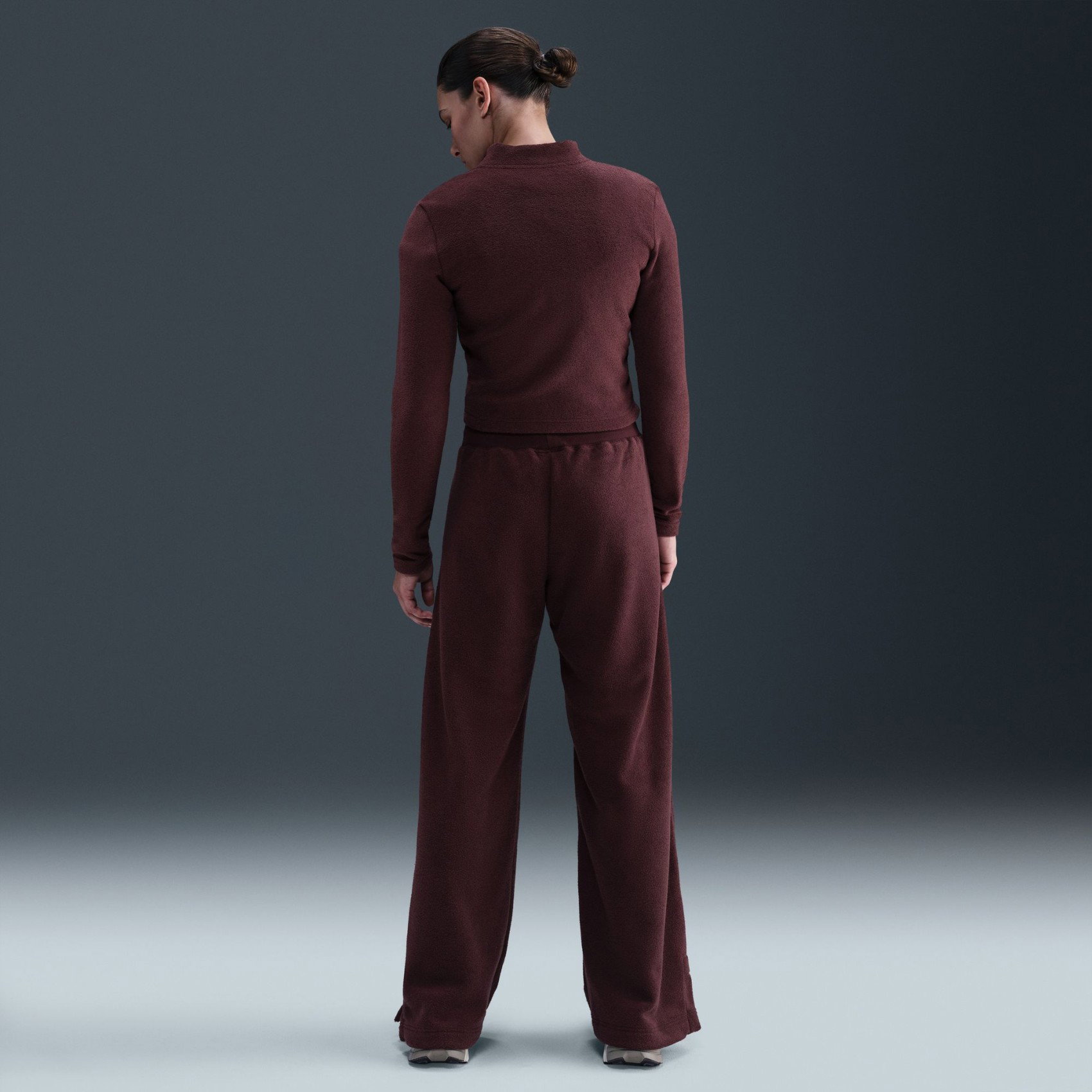 Nike Phoenix Plush HZ LS Top Kadın Bordo Sweatshirt FV8028-652