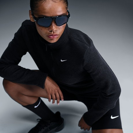 NIKE - Phoenix Plush HZ LS Top Kadın Siyah Sweatshirt