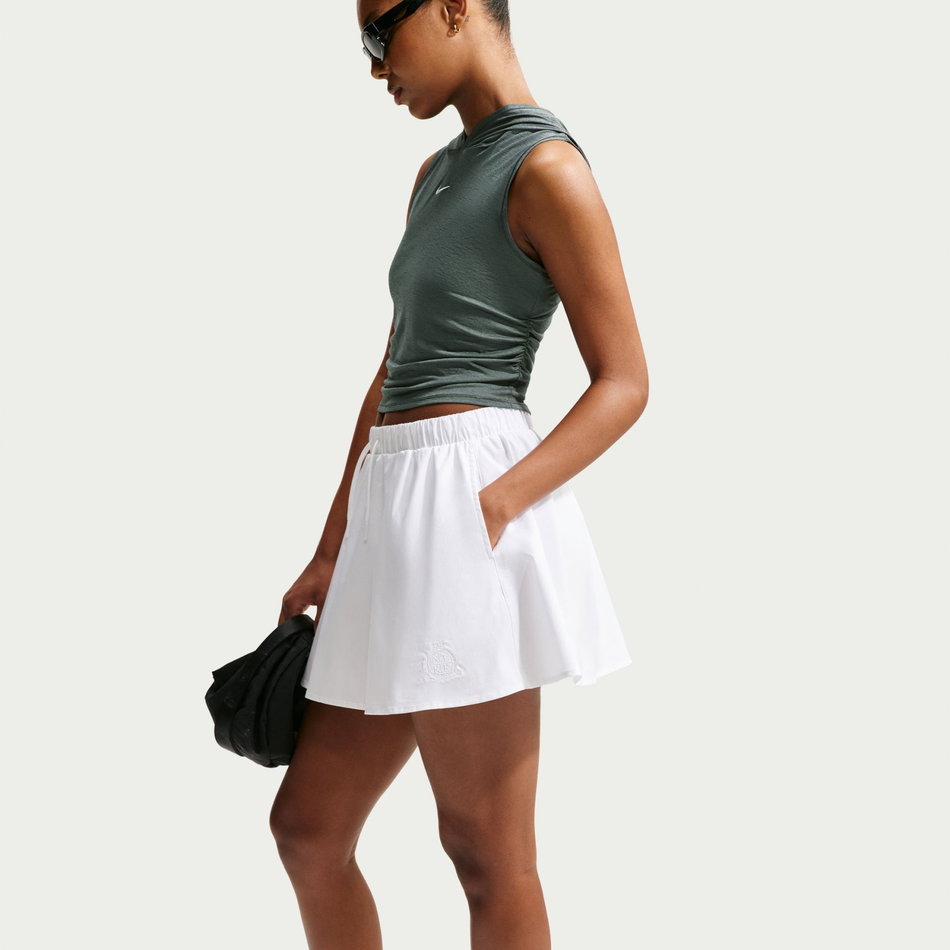 Poplin Mini Skirt Kadın Beyaz Etek