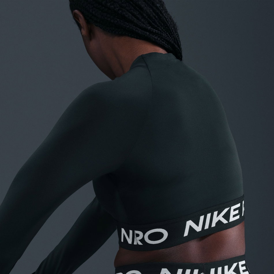 Nike Pro Dri-FIT 365 Crop LS Kadın Yeşil Sweatshirt