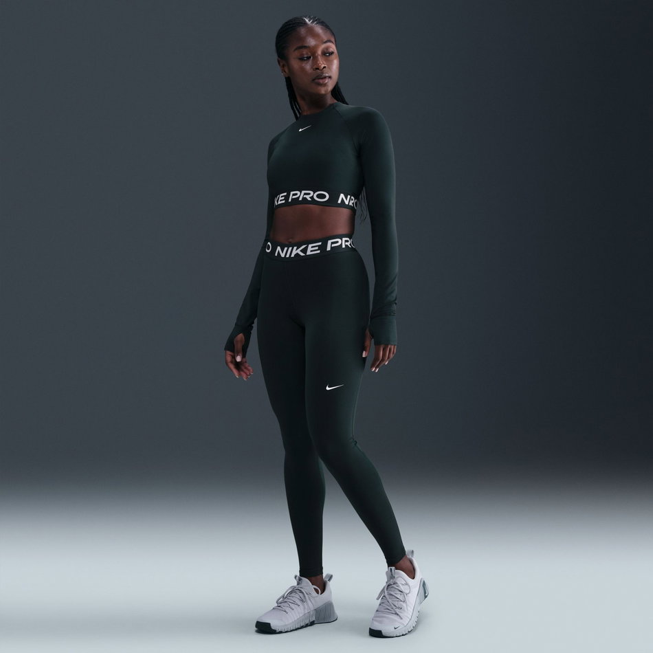 Nike Pro Dri-FIT 365 Crop LS Kadın Yeşil Sweatshirt