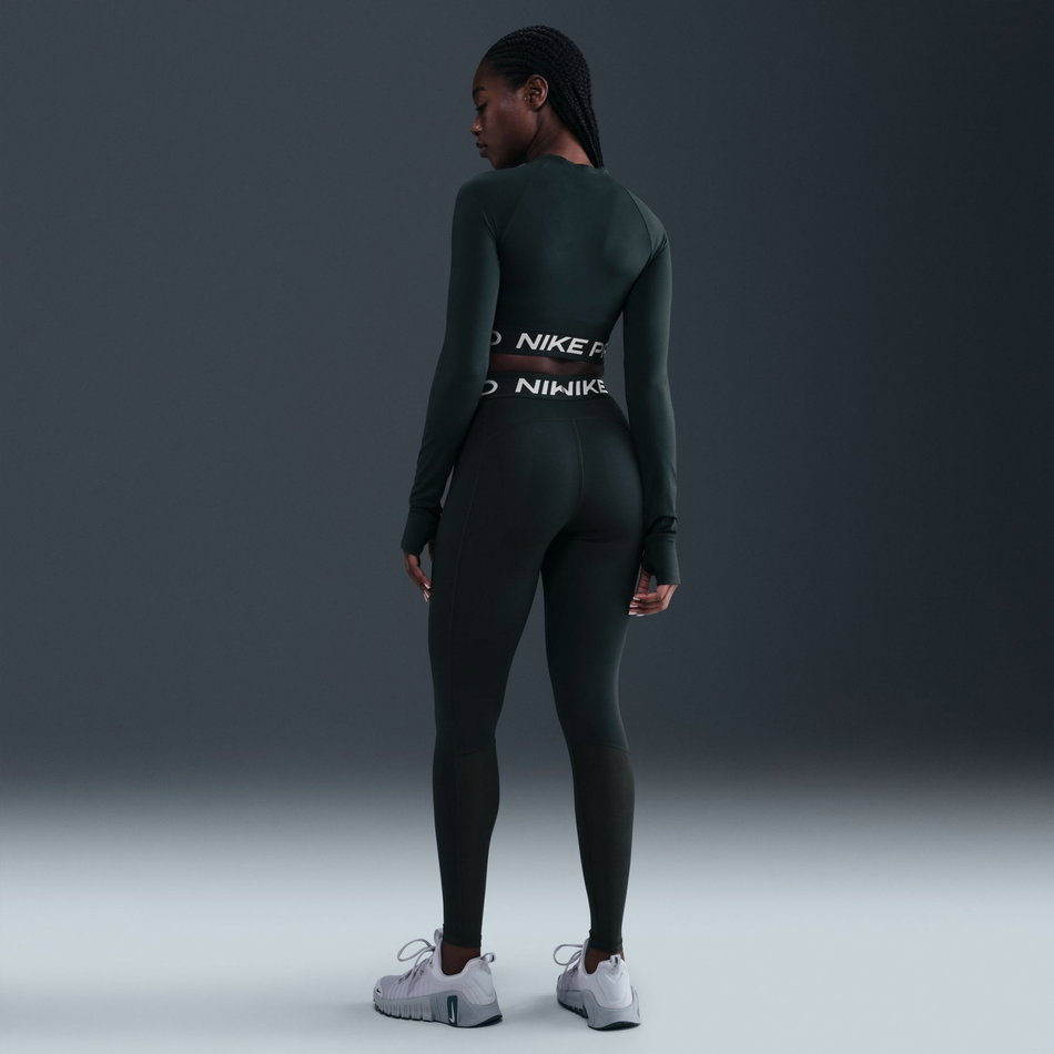 Nike Pro Dri-FIT 365 Crop LS Kadın Yeşil Sweatshirt