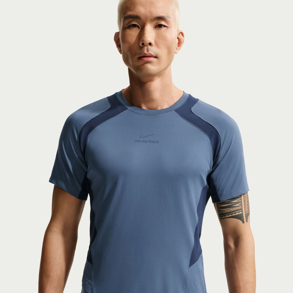Nike Pro Dri-FIT ADV Ss Top Erkek Mavi Tişört