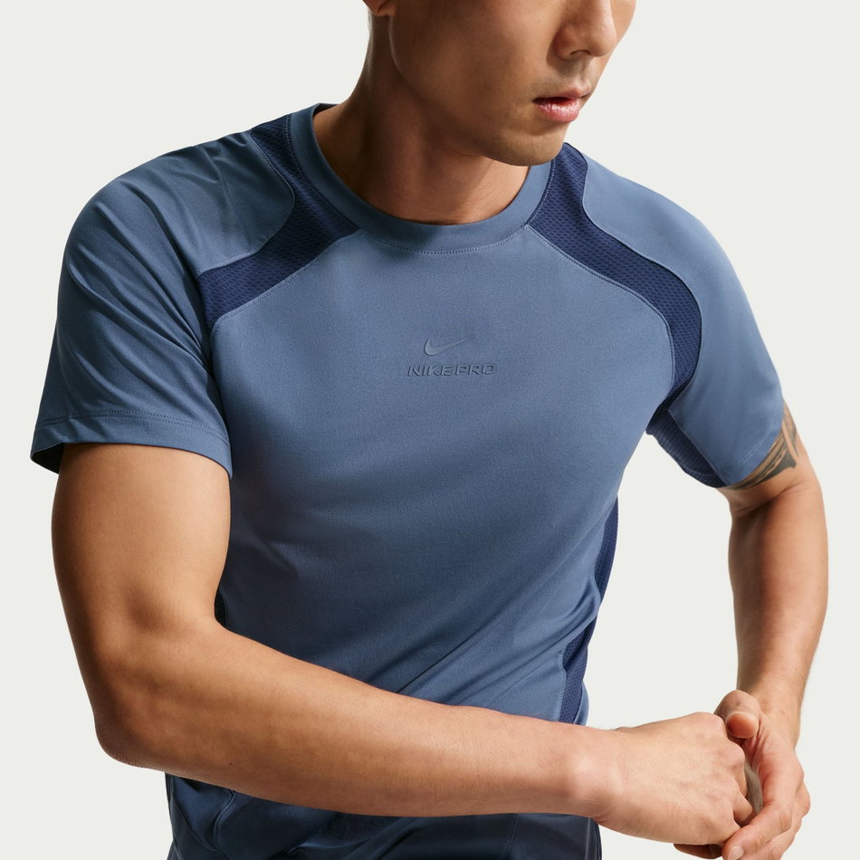 Nike Pro Dri-FIT ADV Ss Top Erkek Mavi Tişört