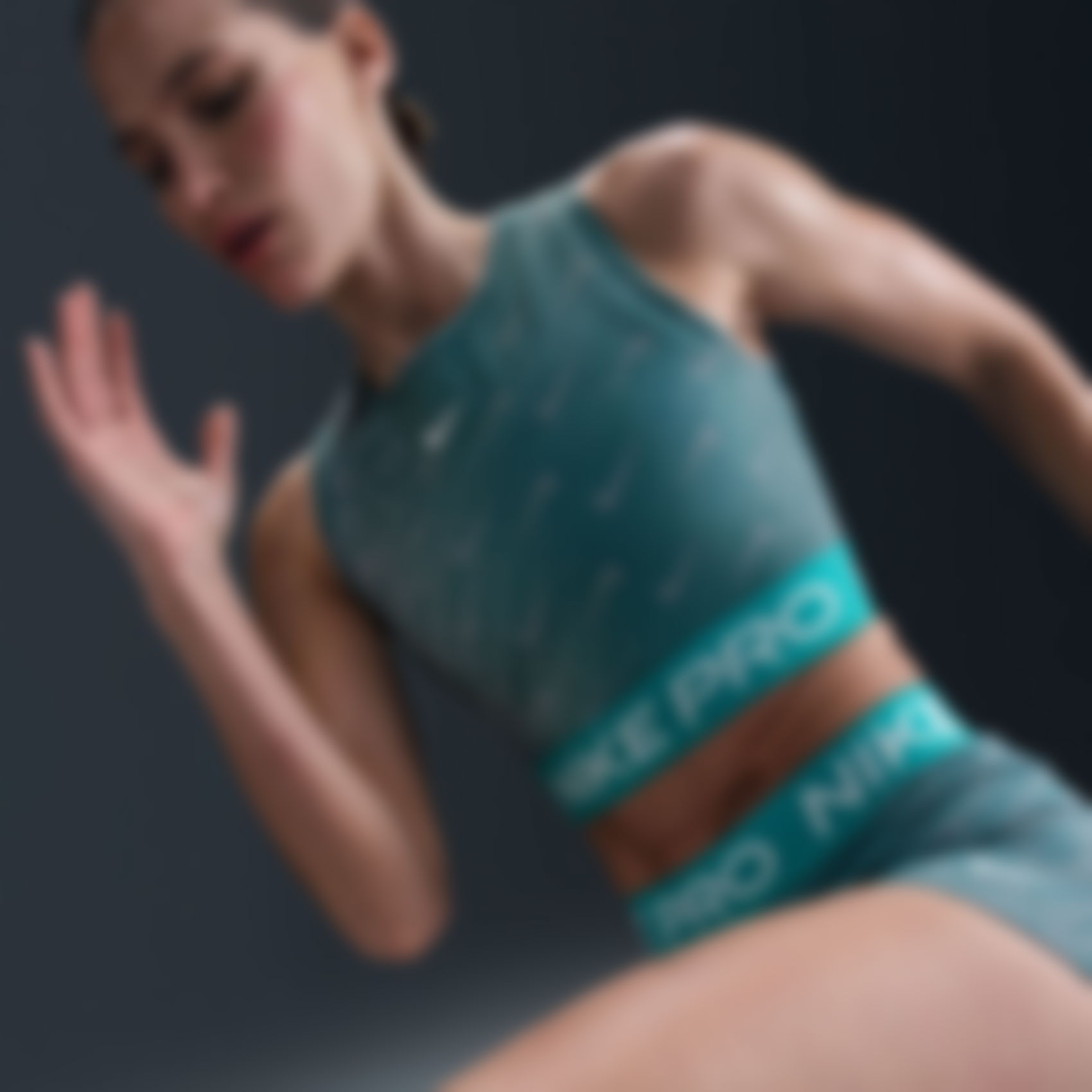 NIKE - Nike Pro Dri-FIT Crop Tank Kadın Mavi Atlet