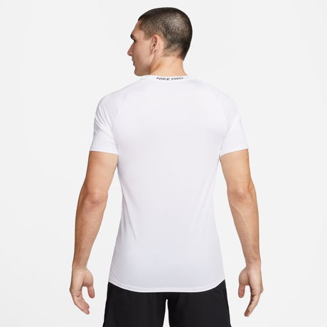 NIKE - Nike Pro Dri Fit Slim Top SS Erkek Beyaz Tişört (1)