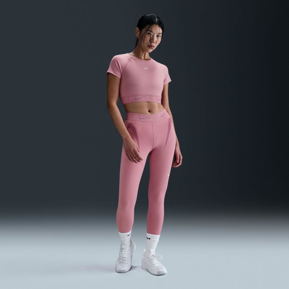 Nike Pro Dri-FIT Ss Crop Top GX Kadın Pembe Tişört