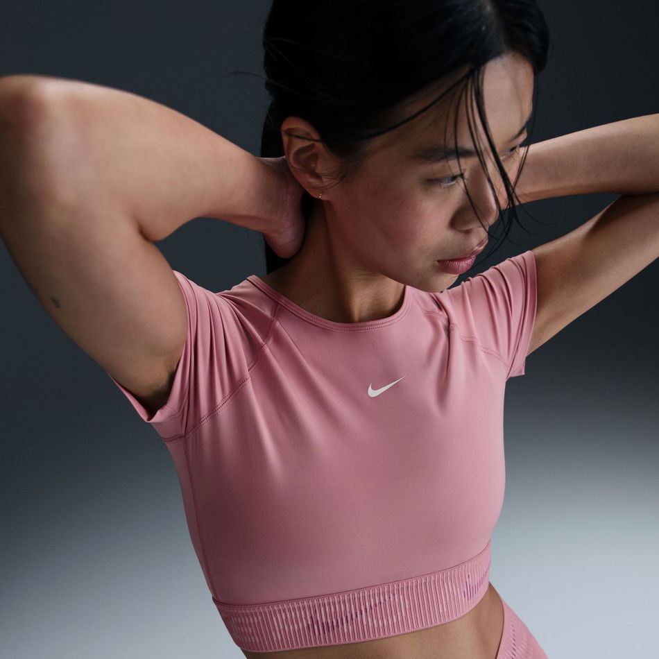 Nike Pro Dri-FIT Ss Crop Top GX Kadın Pembe Tişört