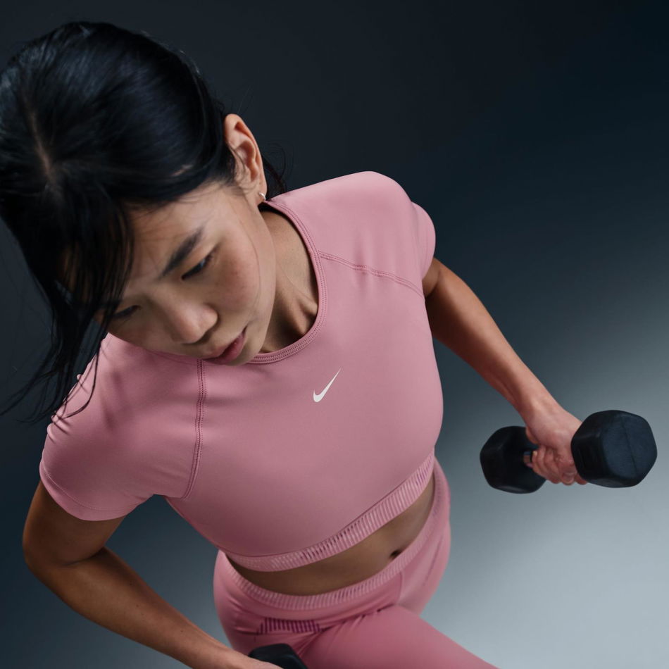 Nike Pro Dri-FIT Ss Crop Top GX Kadın Pembe Tişört