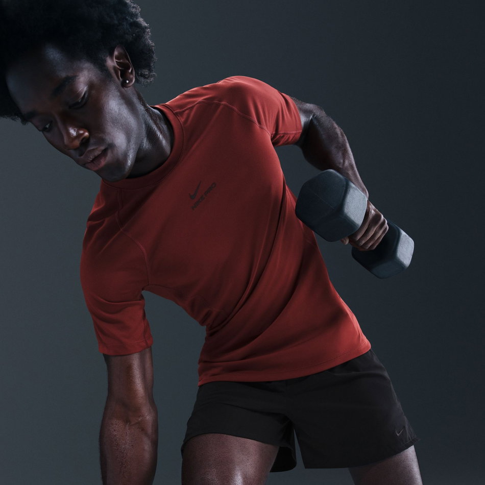 Nike Pro Dri-FIT SS Top Erkek Bordo Tişört