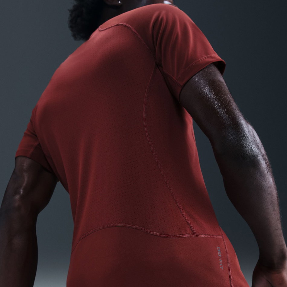 Nike Pro Dri-FIT SS Top Erkek Bordo Tişört