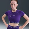 NIKE - Nike Pro Dri-FIT SS Top TT Kadın Mor Tişört (1)