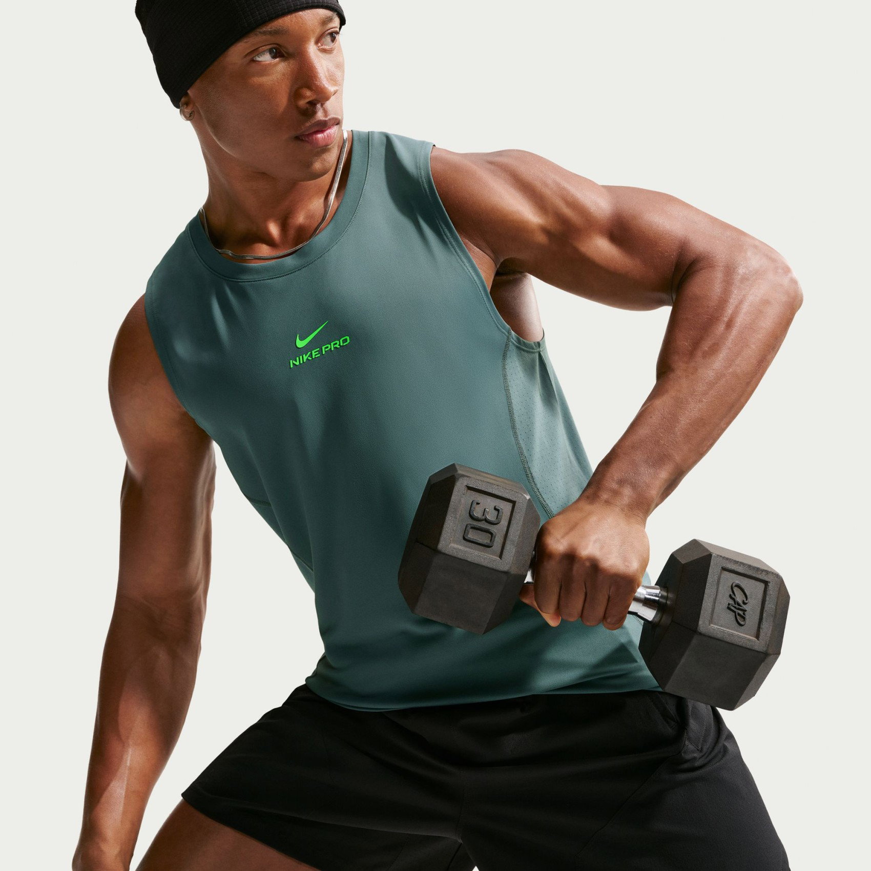 NIKE - Nike Pro Dri-FIT Tank Erkek Yeşil Atlet