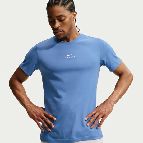 NIKE - Nike Pro Dri-FIT Tee Std Erkek Mavi Tişört