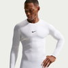 NIKE - Nike Pro Dri Fit Tight Top Ls Erkek Beyaz Uzun Kollu Tişört (1)