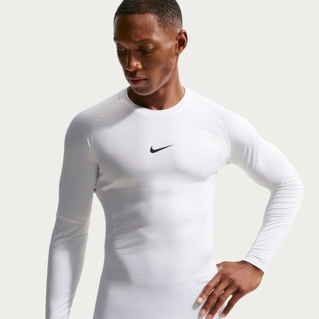 NIKE - Nike Pro Dri Fit Tight Top Ls Erkek Beyaz Uzun Kollu Tişört (1)