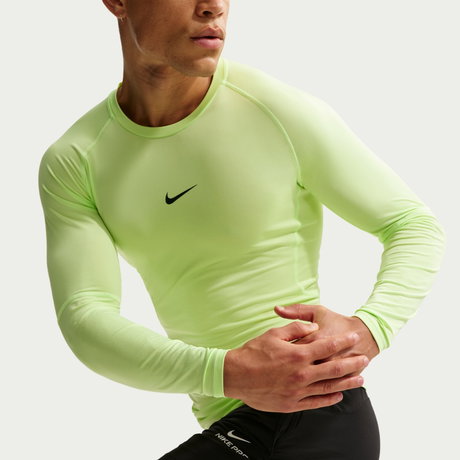 NIKE - Nike Pro Dri-FIT Tight Top Ls Erkek Yeşil Uzun Kollu Tişört