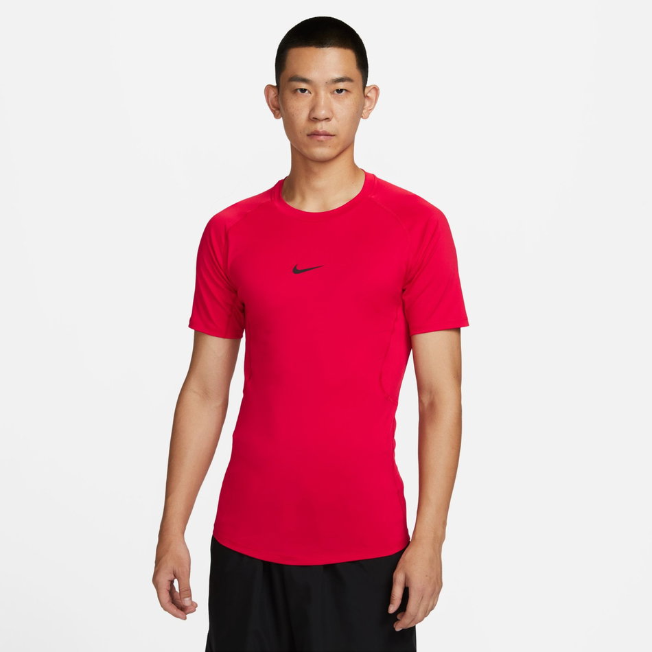 Nike Pro Dri-FIT Tight Top Ss Erkek Kırmızı Tişört