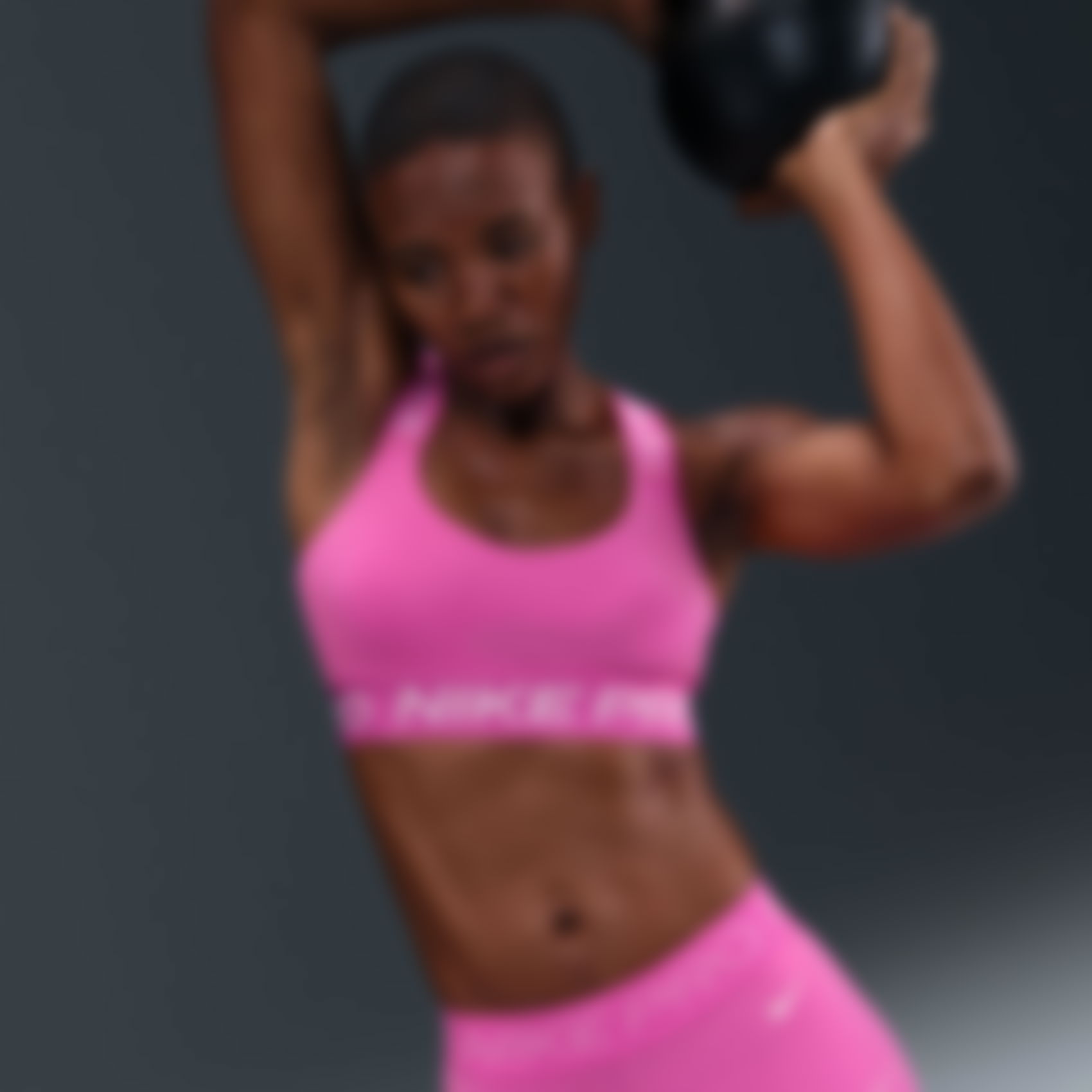 NIKE - Nike Pro Hafif Destekli Pedsiz Bra Kadın Pembe Sporcu Sütyeni