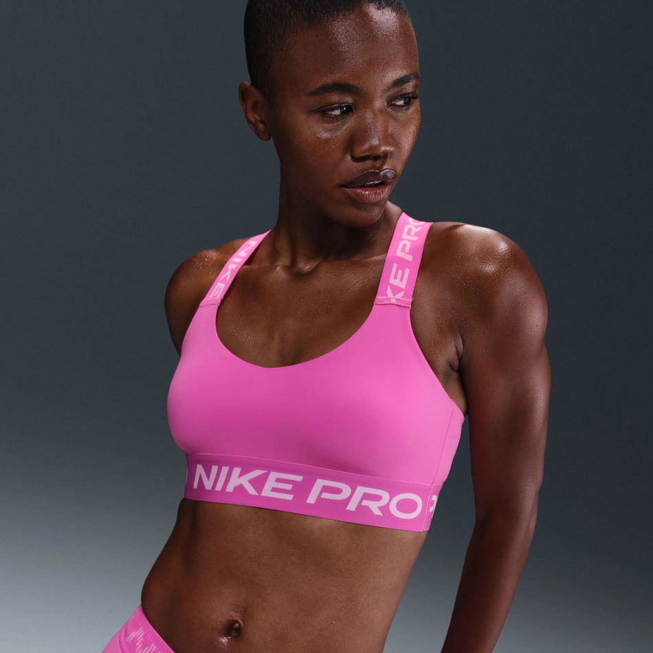 Nike Pro Hafif Destekli Pedsiz Bra Kadın Pembe Sporcu Sütyeni
