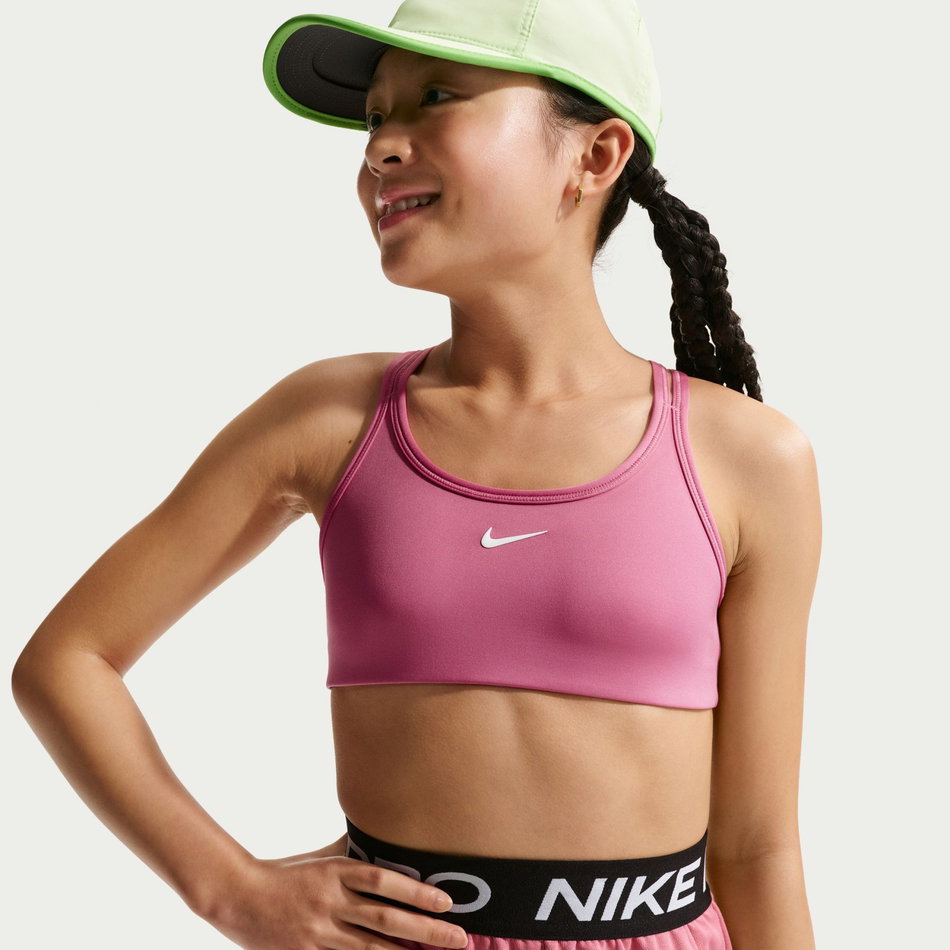 Nike Pro Swoosh Bra Çocuk Pembe Sporcu Sütyeni