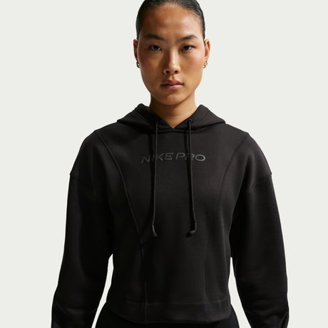 NIKE - Nike Pro Therma-FIT Hoodie Fleece Kadın Siyah Sweatshirt
