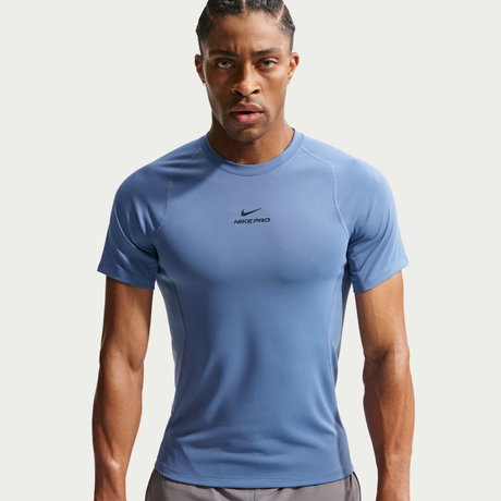 NIKE - Nike Pro Training Dri-FIT Ss Top Erkek Mavi Tişört
