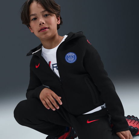 NIKE - PSG Tech Fleece FZ Çocuk Siyah Sweatshirt