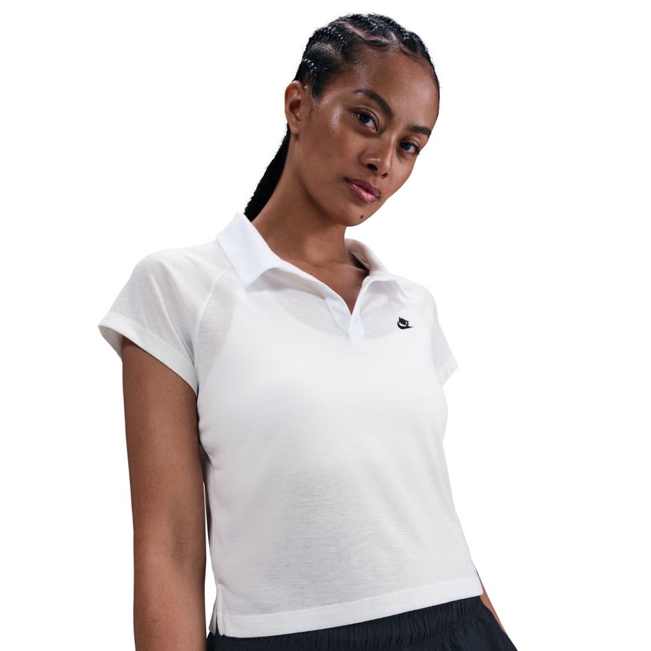 Retro Polo Kadın Beyaz Tişört