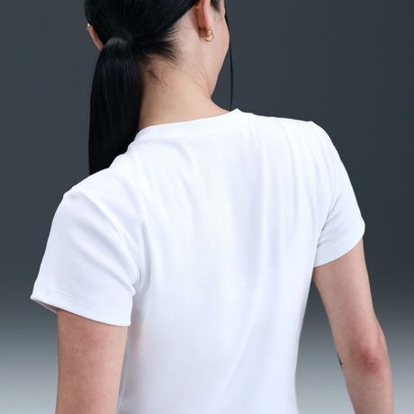 NIKE - NSW Rib Tight SS Tee Kadın Beyaz Tişört (1)