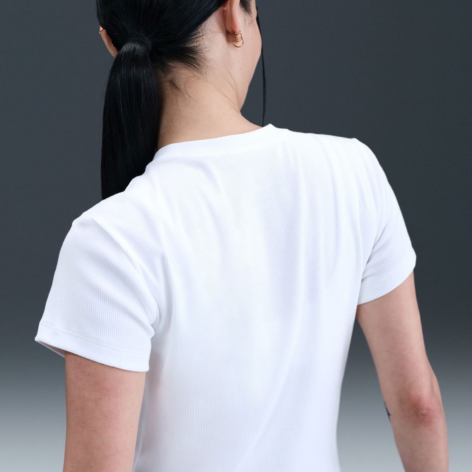 NSW Rib Tight SS Tee Kadın Beyaz Tişört
