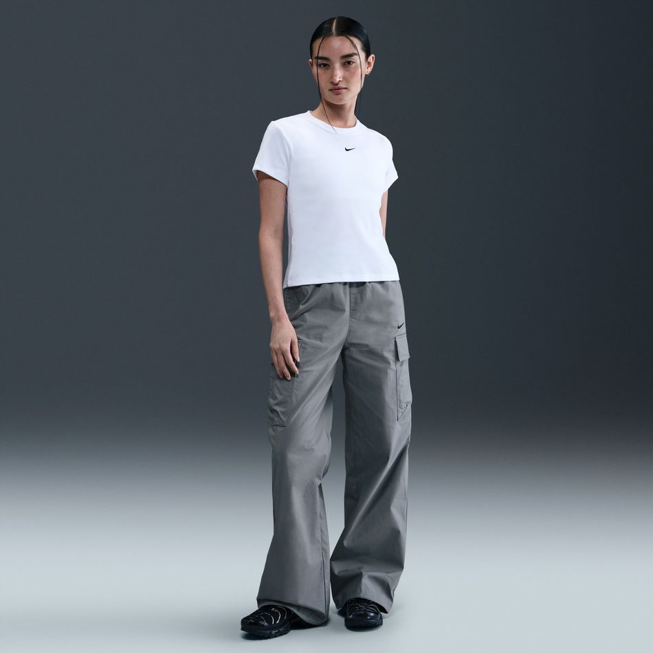 NSW Rib Tight SS Tee Kadın Beyaz Tişört